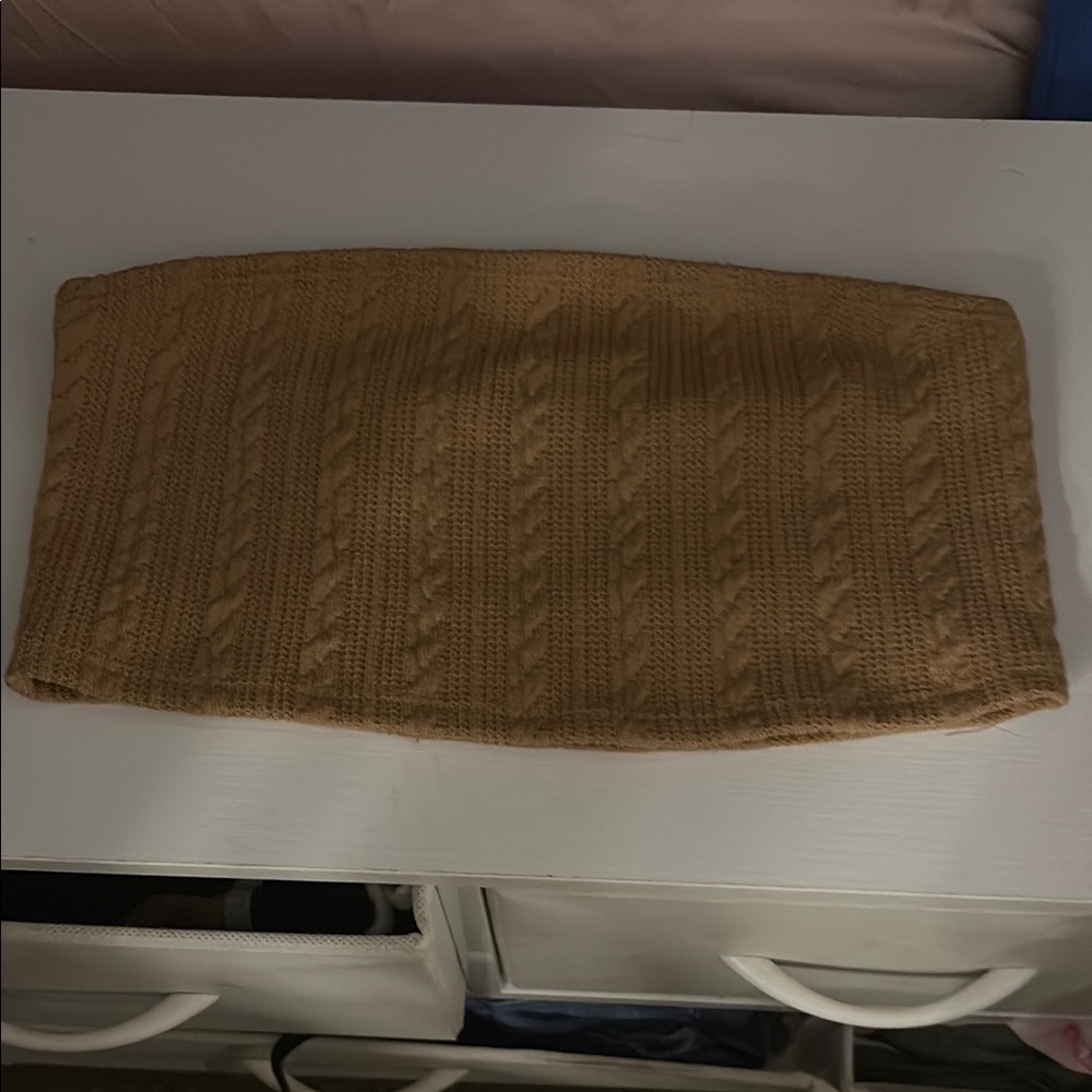 SHEIN Camel Knit Tube Top